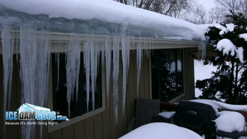 Ice dam that the Ice Dam Guys® found on a customer's home.