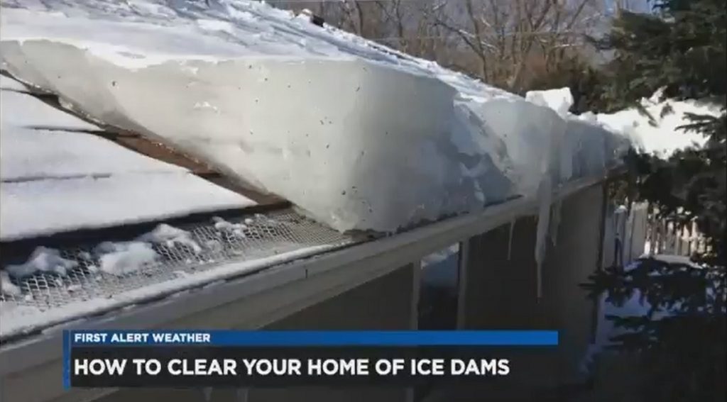 Ice dam on a Cleveland home.
