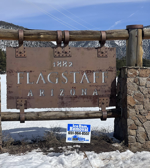 Ice Dam Guys removed ice dams in Flagstaff AZ in March of 2023