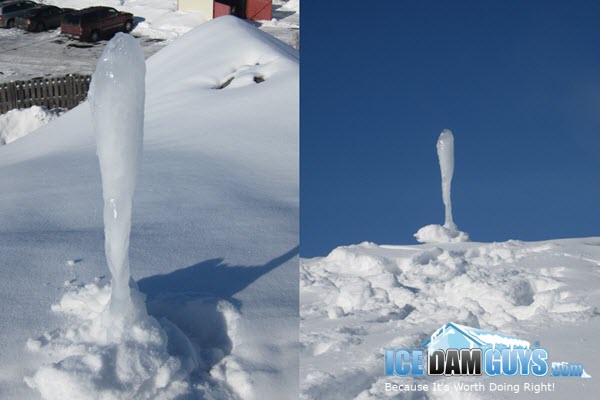 Frozen vent pipe