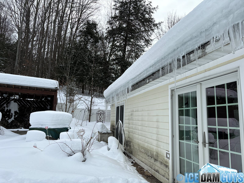 Ice dam on roof in Rapid City, MI