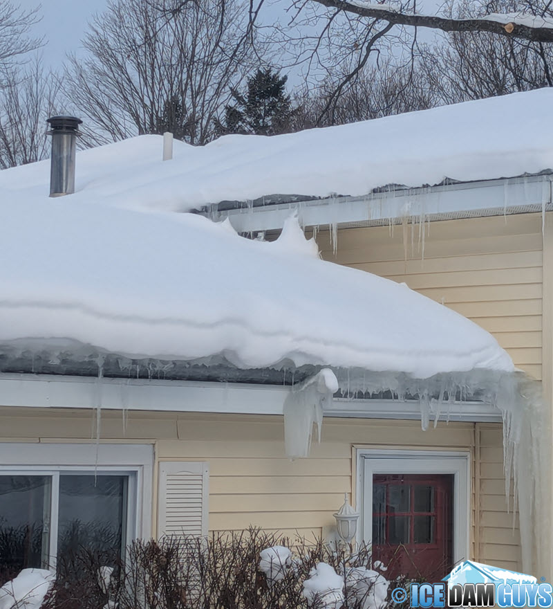 Ice dams on multiple stories of home in Northern Michigan Ice dams on multiple stories of home in Northern Michigan