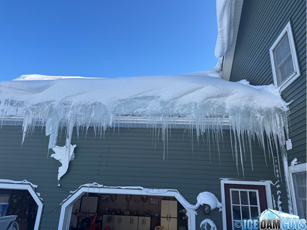 Before ice dam removal - Remsen, NY, February 2025